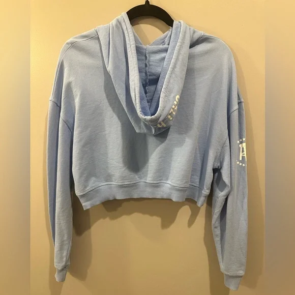 Barstool Sports Call Her Daddy Unwell Cropped Hoodie Size S Light Blue - Picture 3 of 8